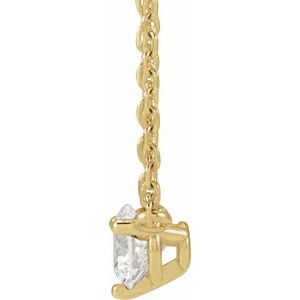 14K Yellow 1/6 CT Natural Diamond 3-Prong 18" Necklace