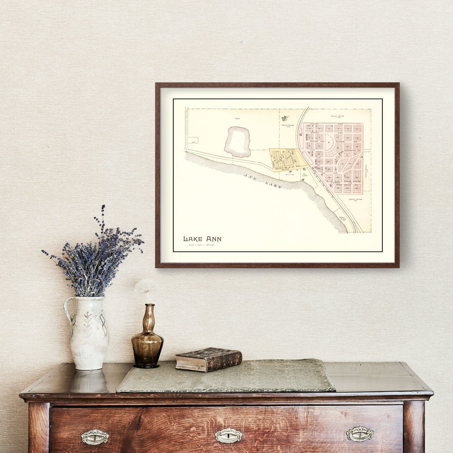 Vintage Map of Lake Ann, Michigan 1901