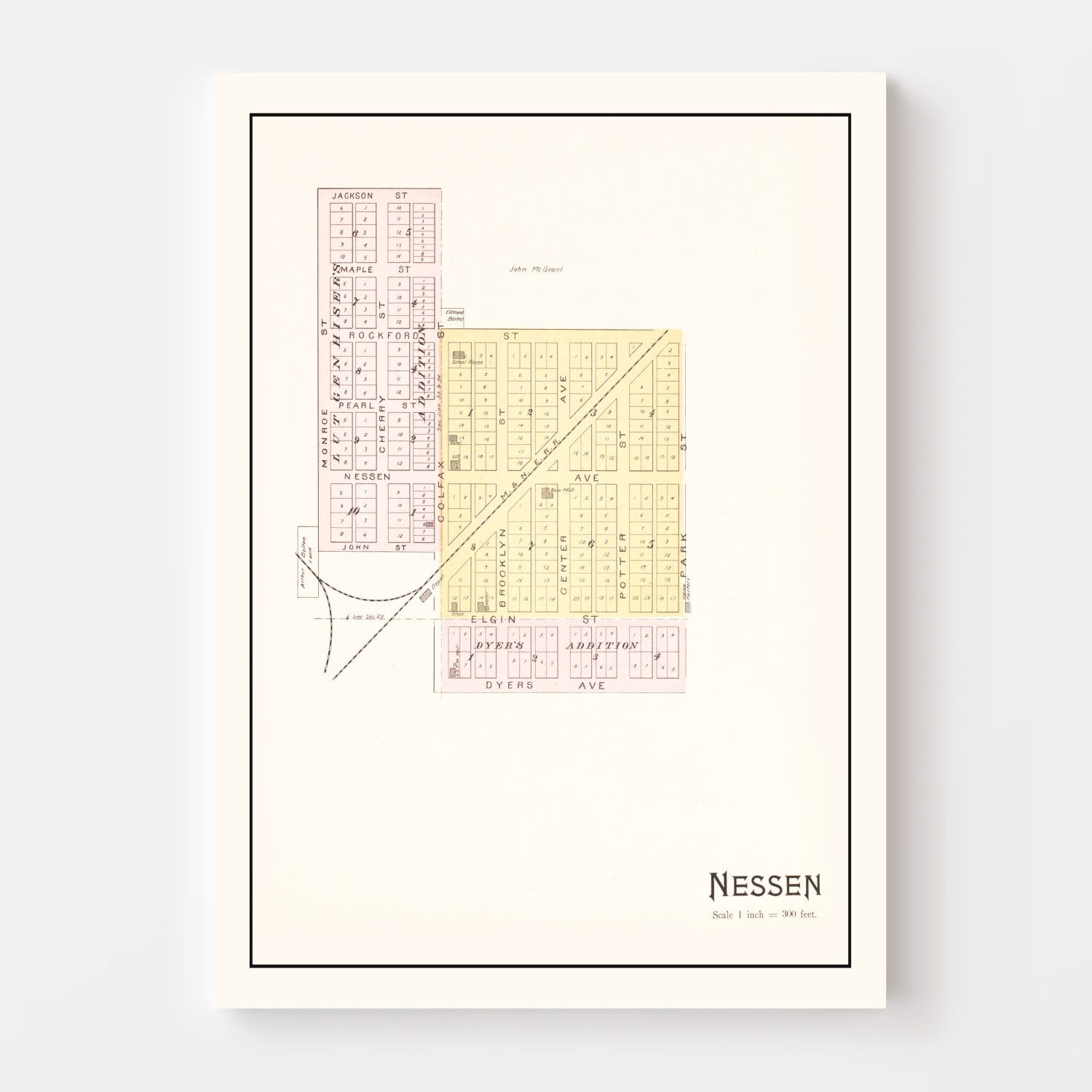 Vintage Map of Nessen, Michigan 1901