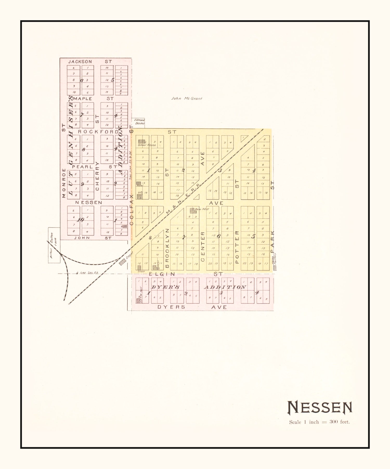 Vintage Map of Nessen, Michigan 1901