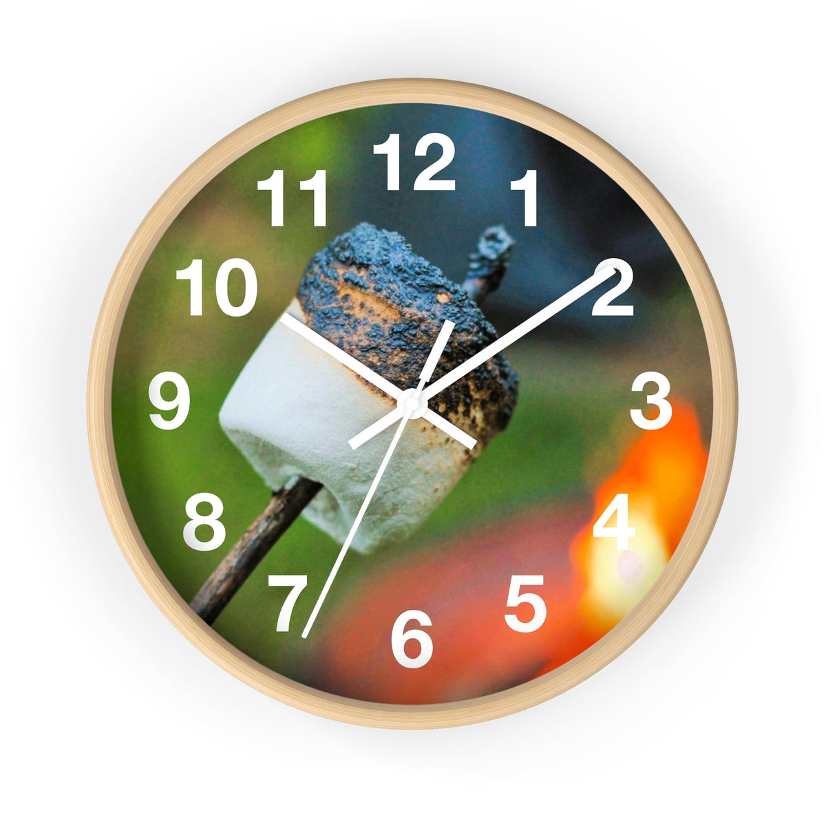Roasted Marshmallow on a Stick Smores Wall Clock