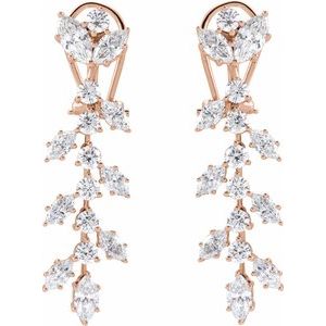 14K Rose Gold 4 1/4 CTW Lab-Grown Diamond Earrings – image 2
