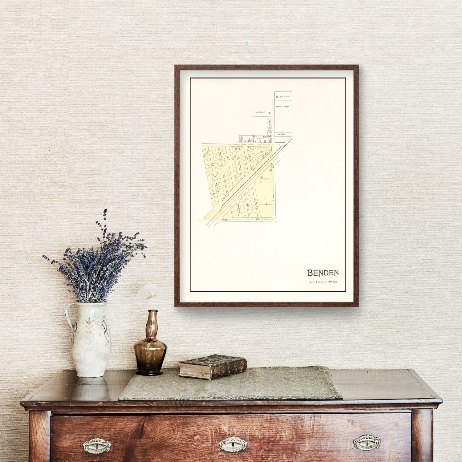 Vintage Map of Benden, Michigan 1901