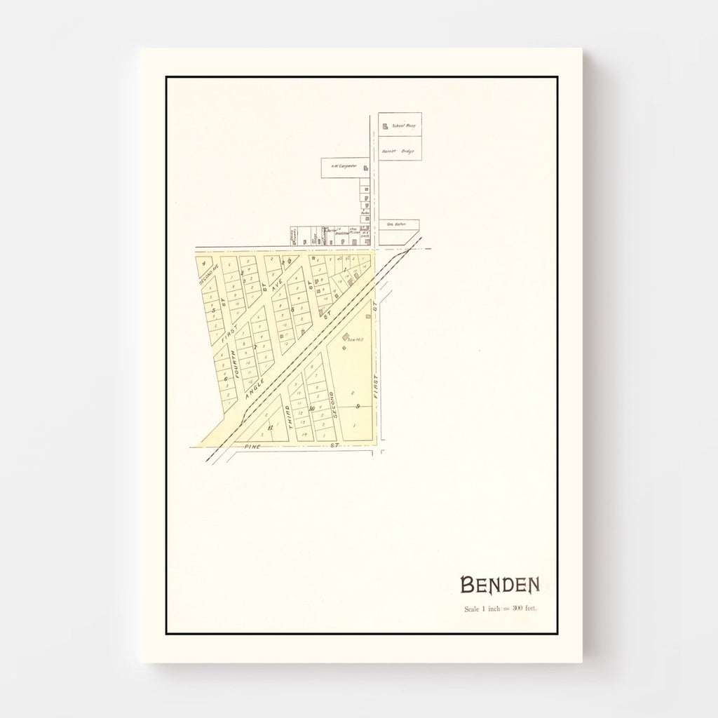 Vintage Map of Benden, Michigan 1901