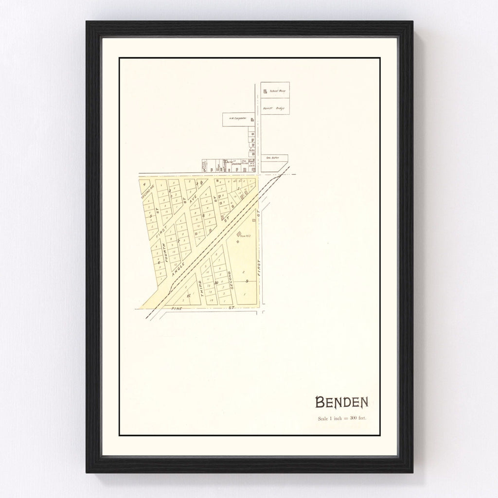 Vintage Map of Benden, Michigan 1901