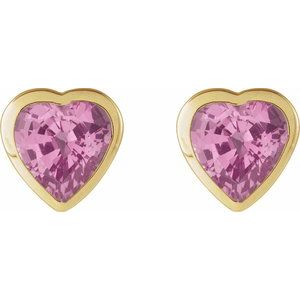 Heart Bezel-Set Stud Earrings