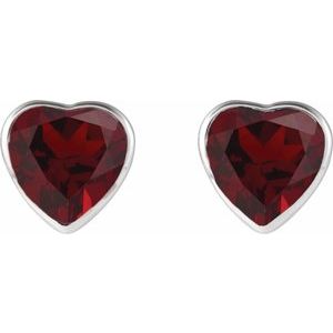 14K White Gold Natural Mozambique Garnet Stud Earrings – image 2