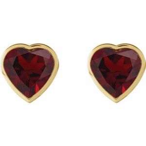 14K Yellow Gold Natural Mozambique Garnet Stud Earrings – image 2