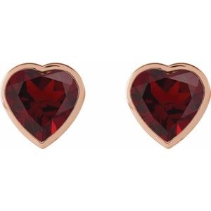 14K Rose Gold Natural Mozambique Garnet Stud Earrings – image 2