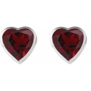 Platinum Natural Mozambique Garnet Stud Earrings – image 2