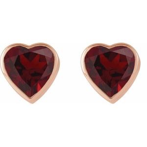 14K Rose Gold Natural Mozambique Garnet Stud Earrings – image 2