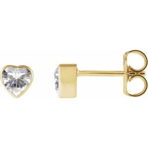 14K Yellow Gold Stuller Lab-Grown Moissanite Stud Earrings
