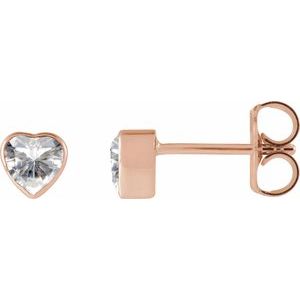 14K Rose Gold Stuller Lab-Grown Moissanite Stud Earrings