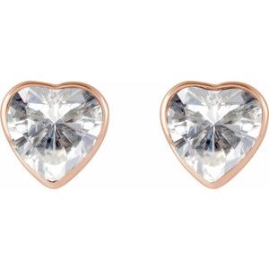 14K Rose Gold Stuller Lab-Grown Moissanite Stud Earrings