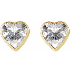 14K Yellow Gold Stuller Lab-Grown Moissanite Stud Earrings – image 2