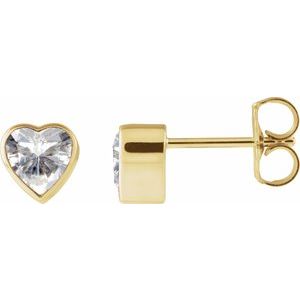 14K Yellow Gold Stuller Lab-Grown Moissanite Stud Earrings