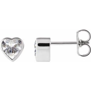 14K White Gold Stuller Lab-Grown Moissanite Stud Earrings