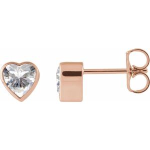 14K Rose Gold Stuller Lab-Grown Moissanite Stud Earrings