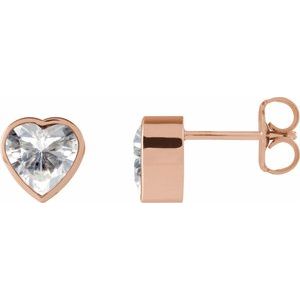 14K Rose Gold Stuller Lab-Grown Moissanite Stud Earrings