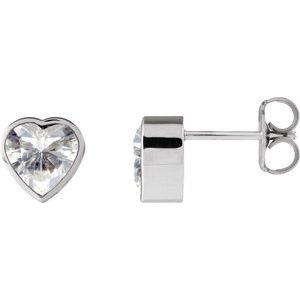 Platinum Stuller Lab-Grown Moissanite Stud Earrings