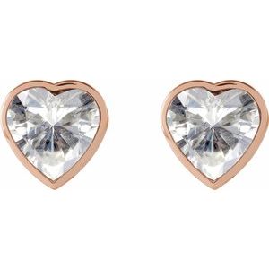 14K Rose Gold Stuller Lab-Grown Moissanite Stud Earrings – image 2