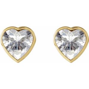 14K Yellow Gold Stuller Lab-Grown Moissanite Stud Earrings – image 2
