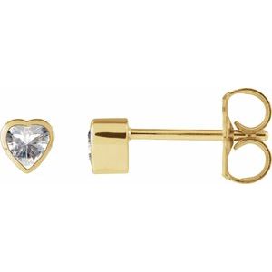 14K Yellow Gold Stuller Lab-Grown Moissanite Stud Earrings