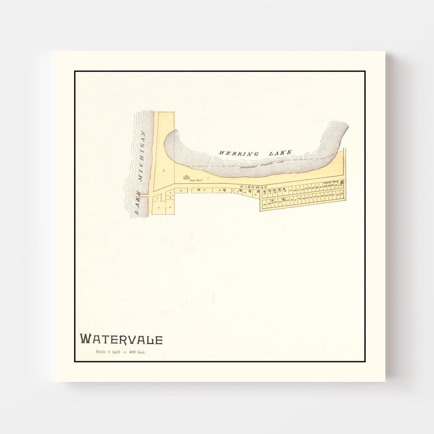 Vintage Map of Watervale, Michigan 1901