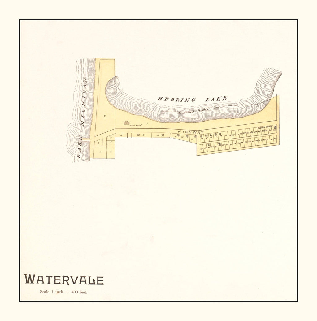Vintage Map of Watervale, Michigan 1901