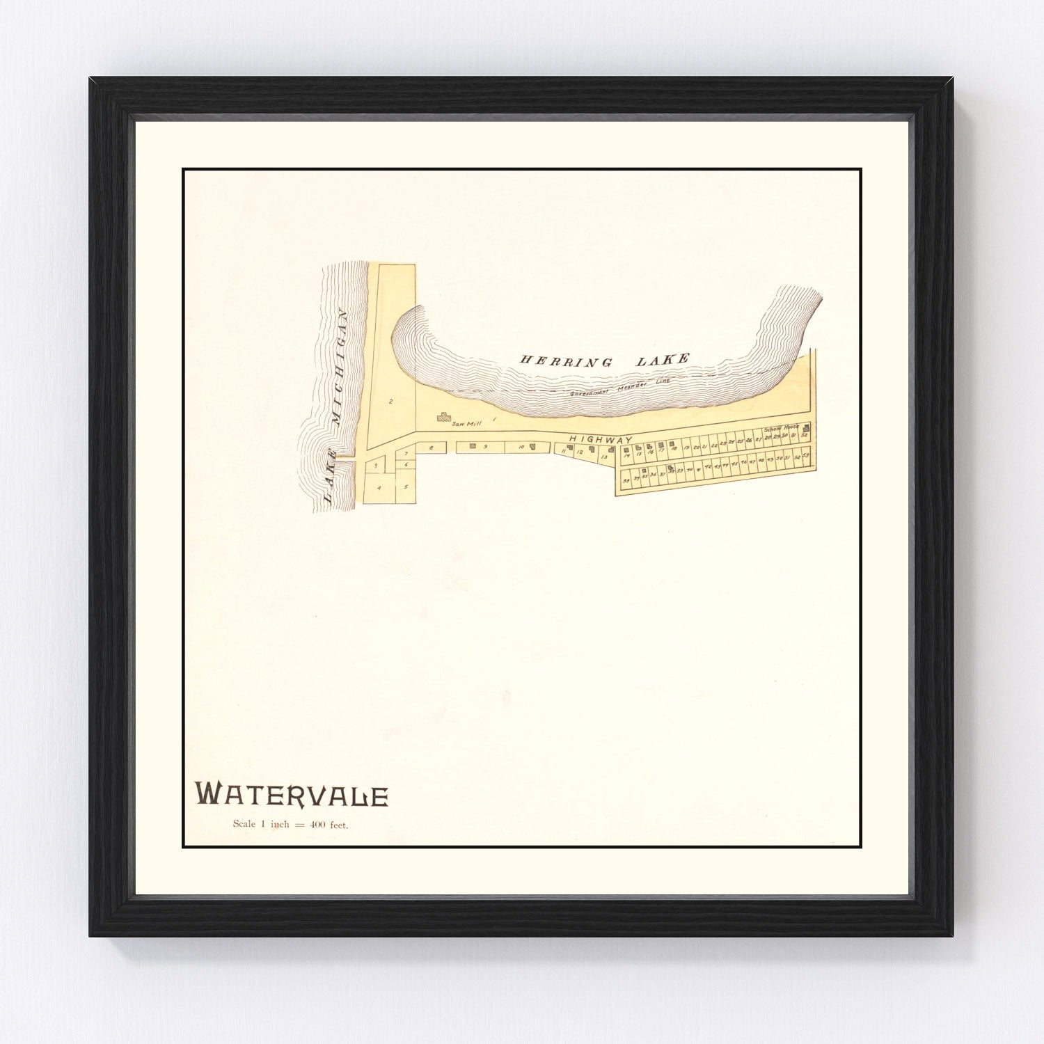 Vintage Map of Watervale, Michigan 1901