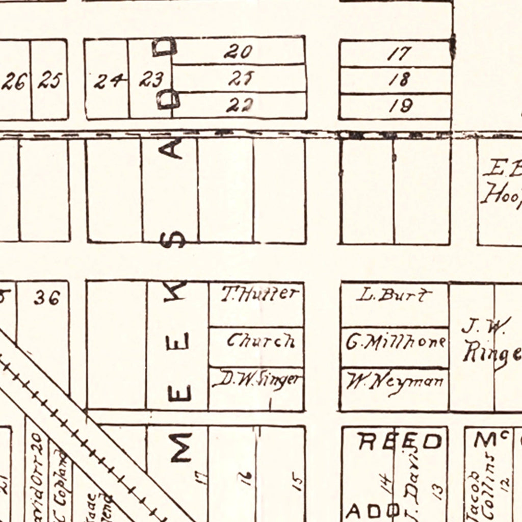 Vintage Map of Byesville, Ohio 1902