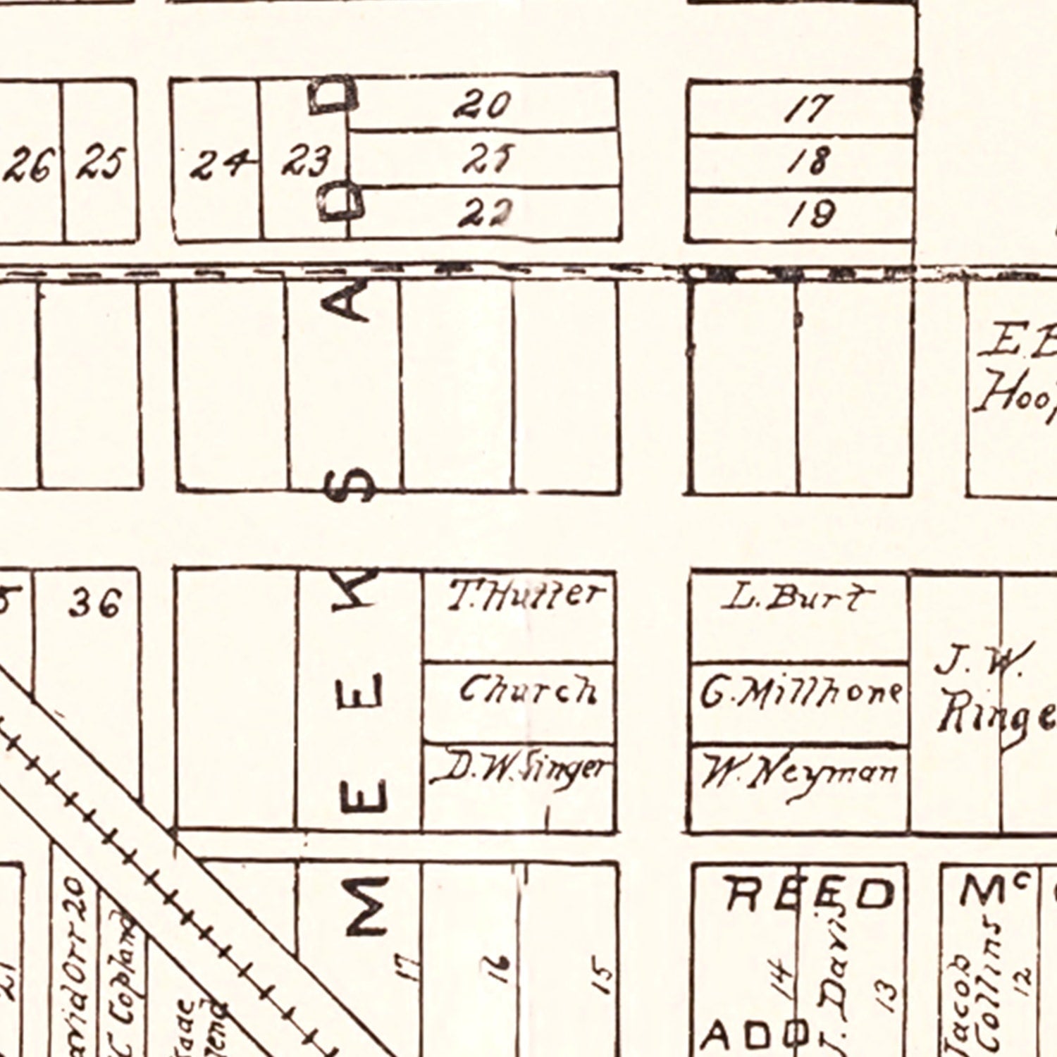 Vintage Map of Byesville, Ohio 1902