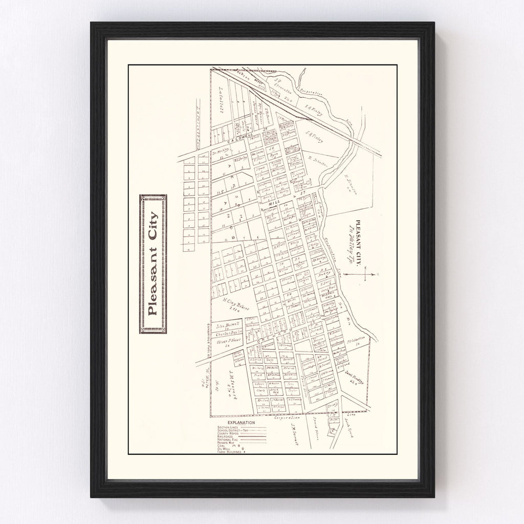 Vintage Map of Pleasant, Ohio 1902