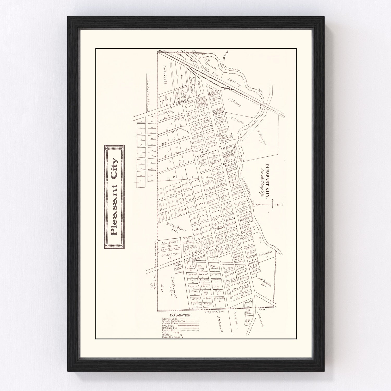 Vintage Map of Pleasant, Ohio 1902
