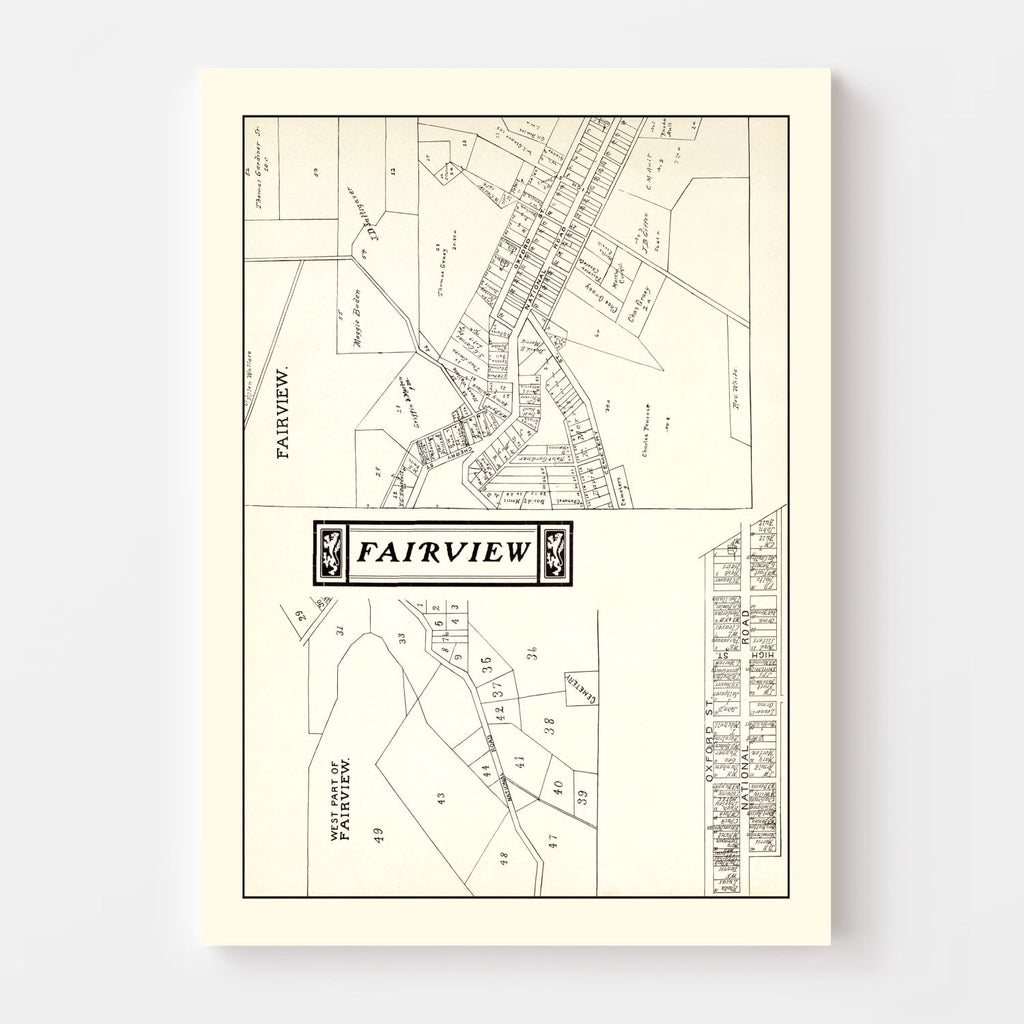 Vintage Map of Fairview, Ohio 1902
