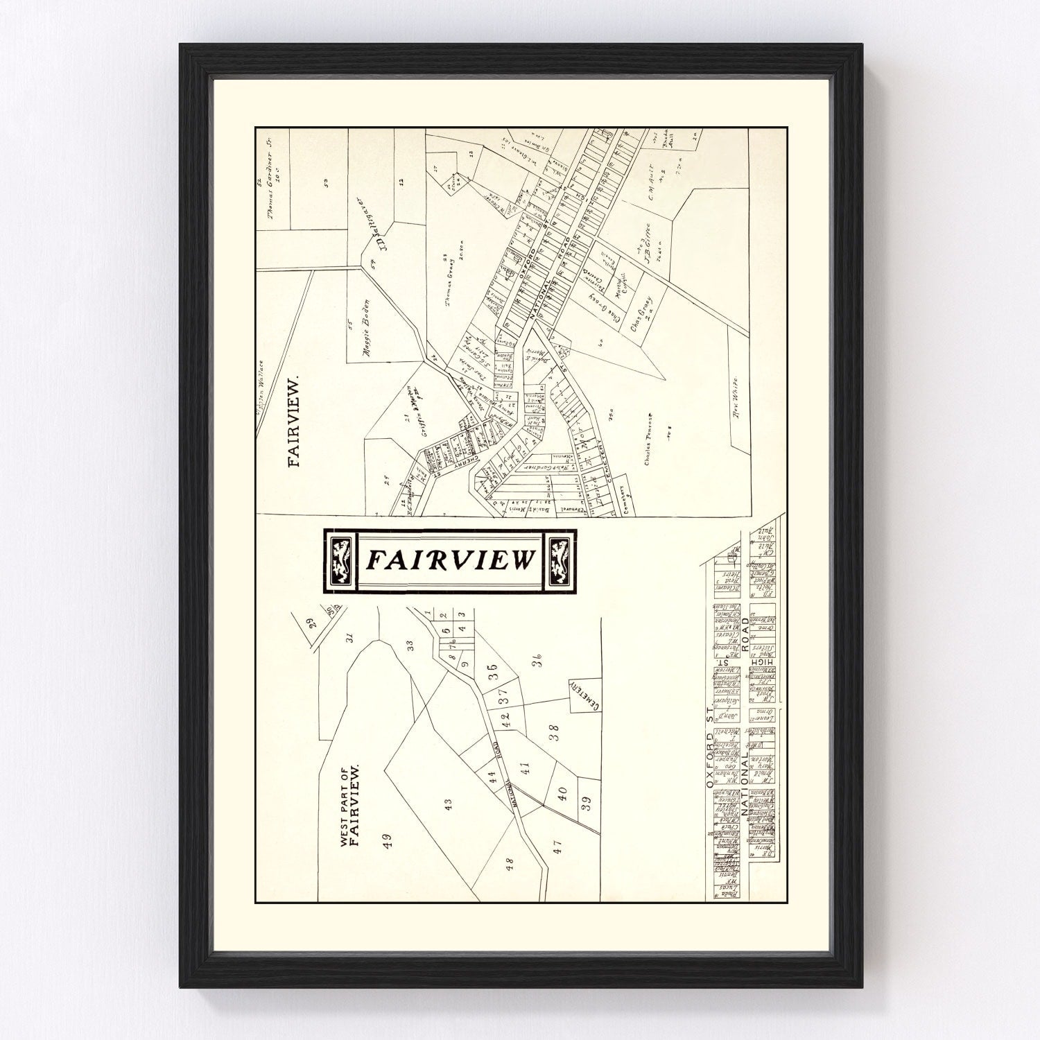 Vintage Map of Fairview, Ohio 1902