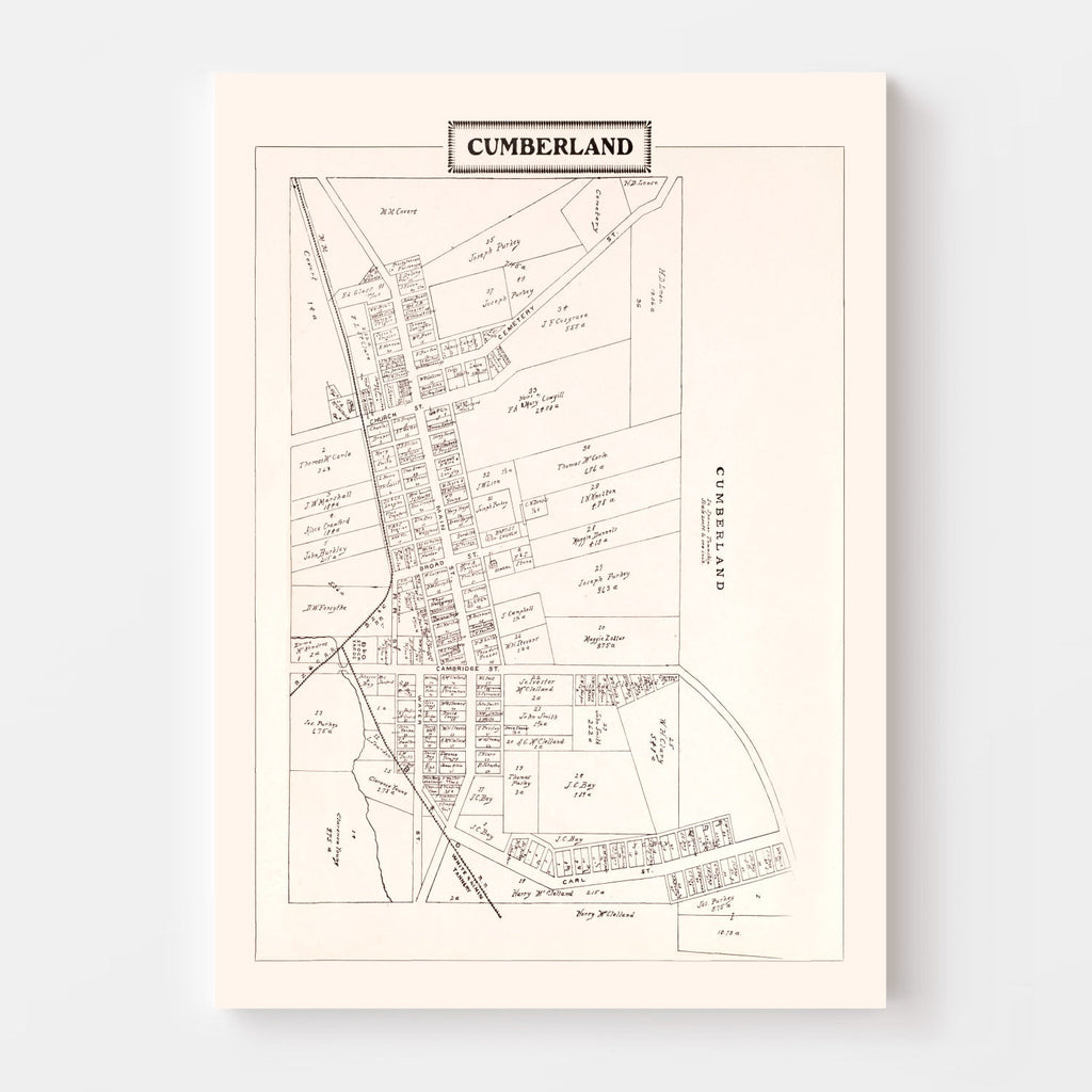 Vintage Map of Cumberland, Ohio 1902