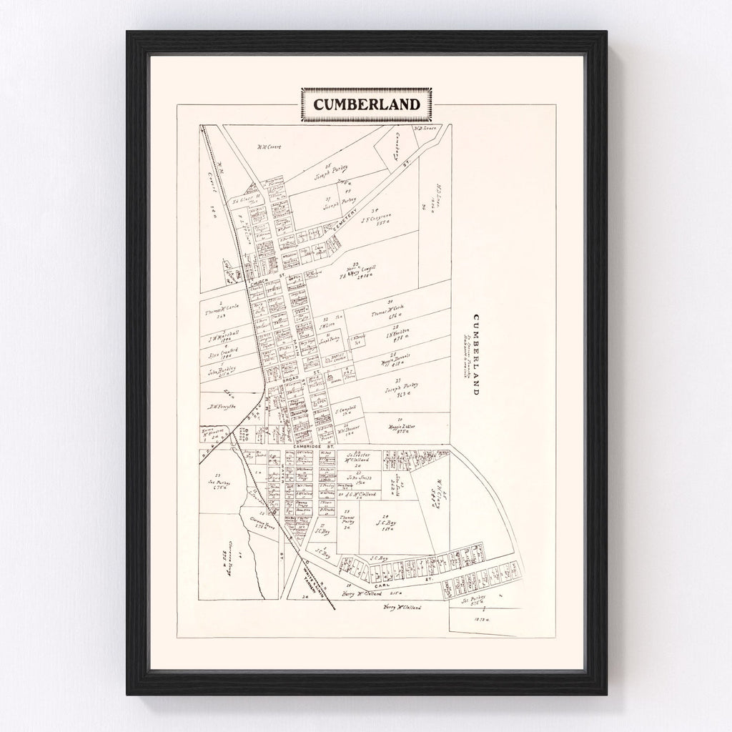 Vintage Map of Cumberland, Ohio 1902