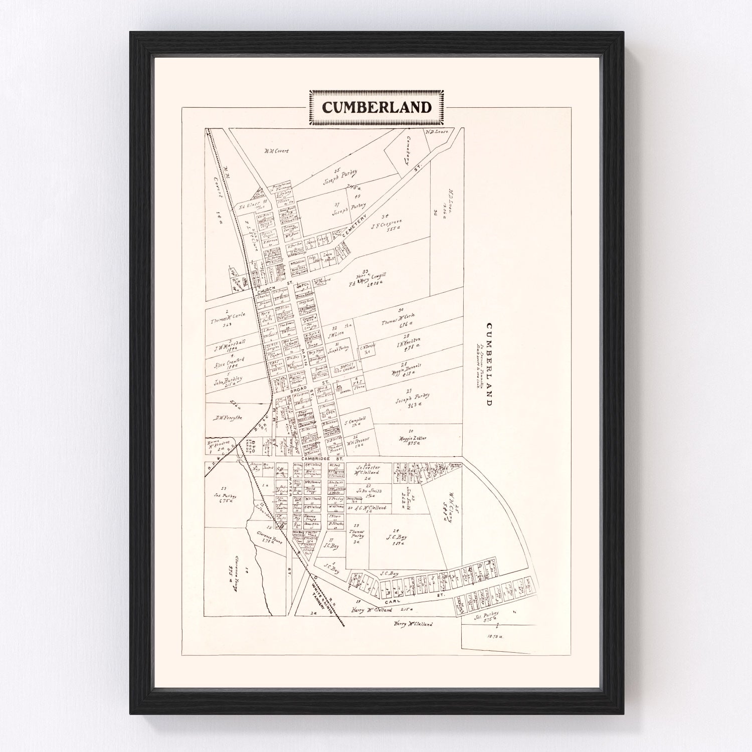 Vintage Map of Cumberland, Ohio 1902