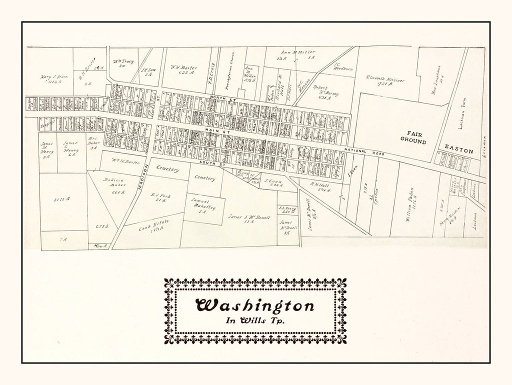 Vintage Map of Washington, Ohio 1902