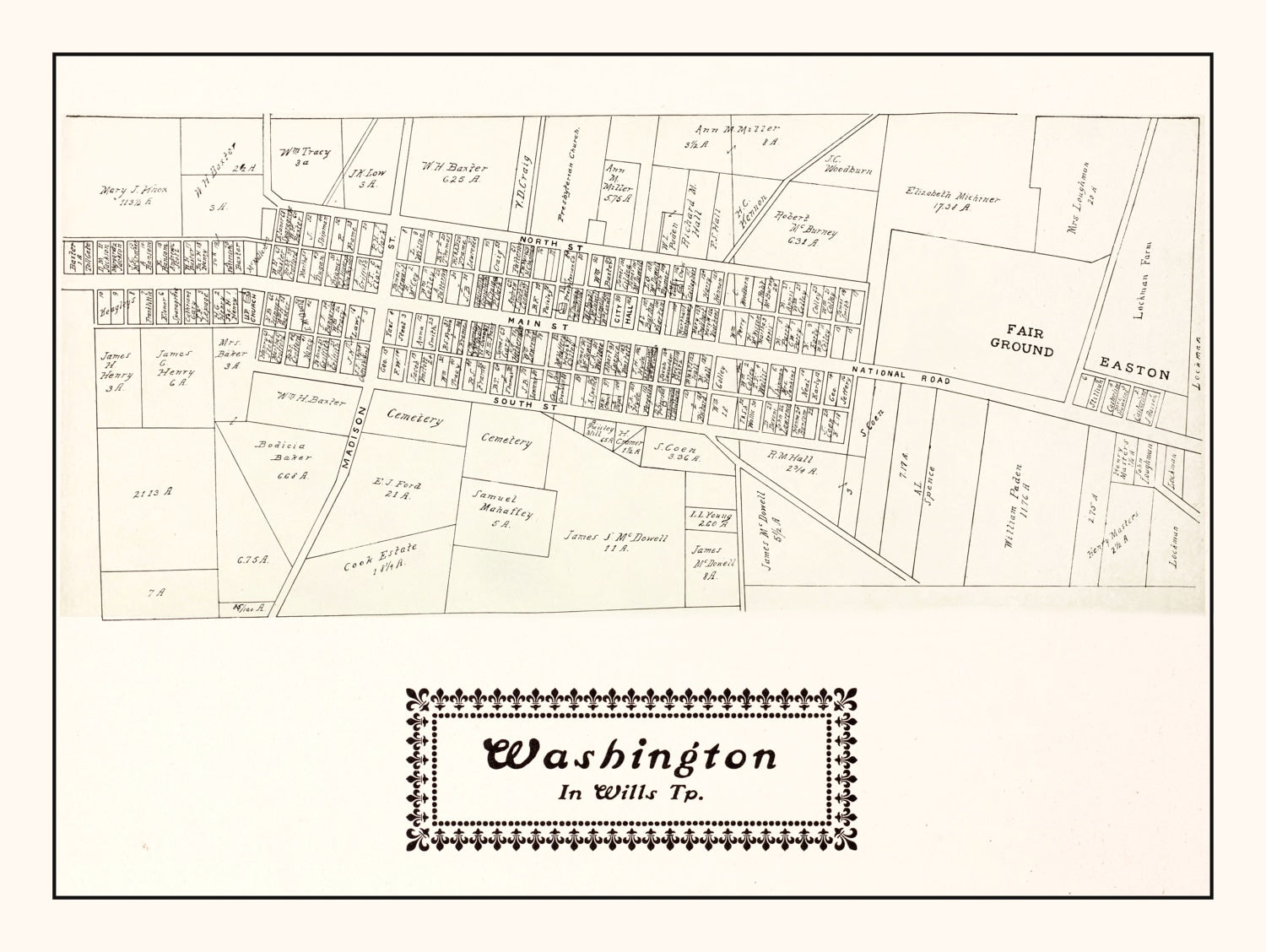 Vintage Map of Washington, Ohio 1902