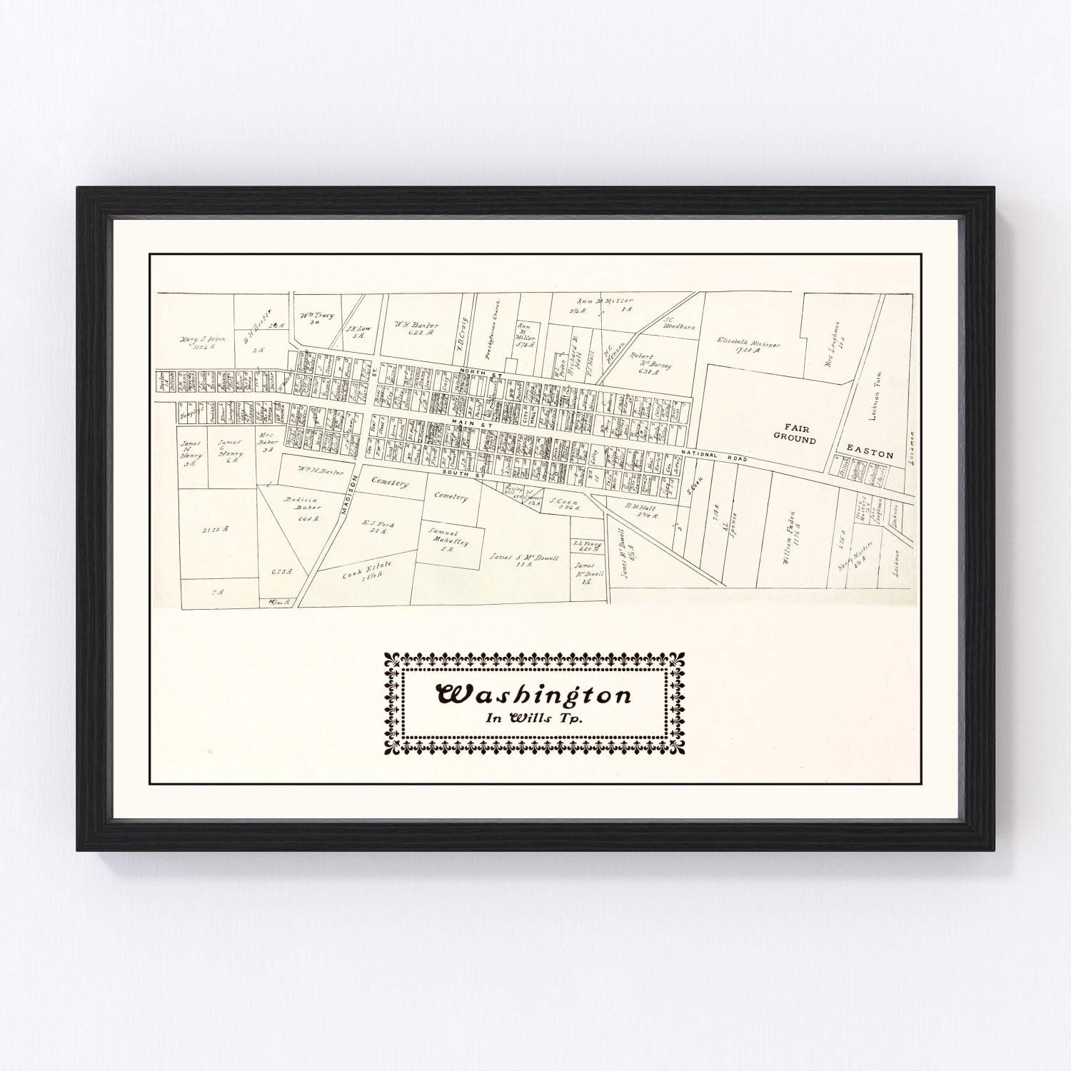 Vintage Map of Washington, Ohio 1902