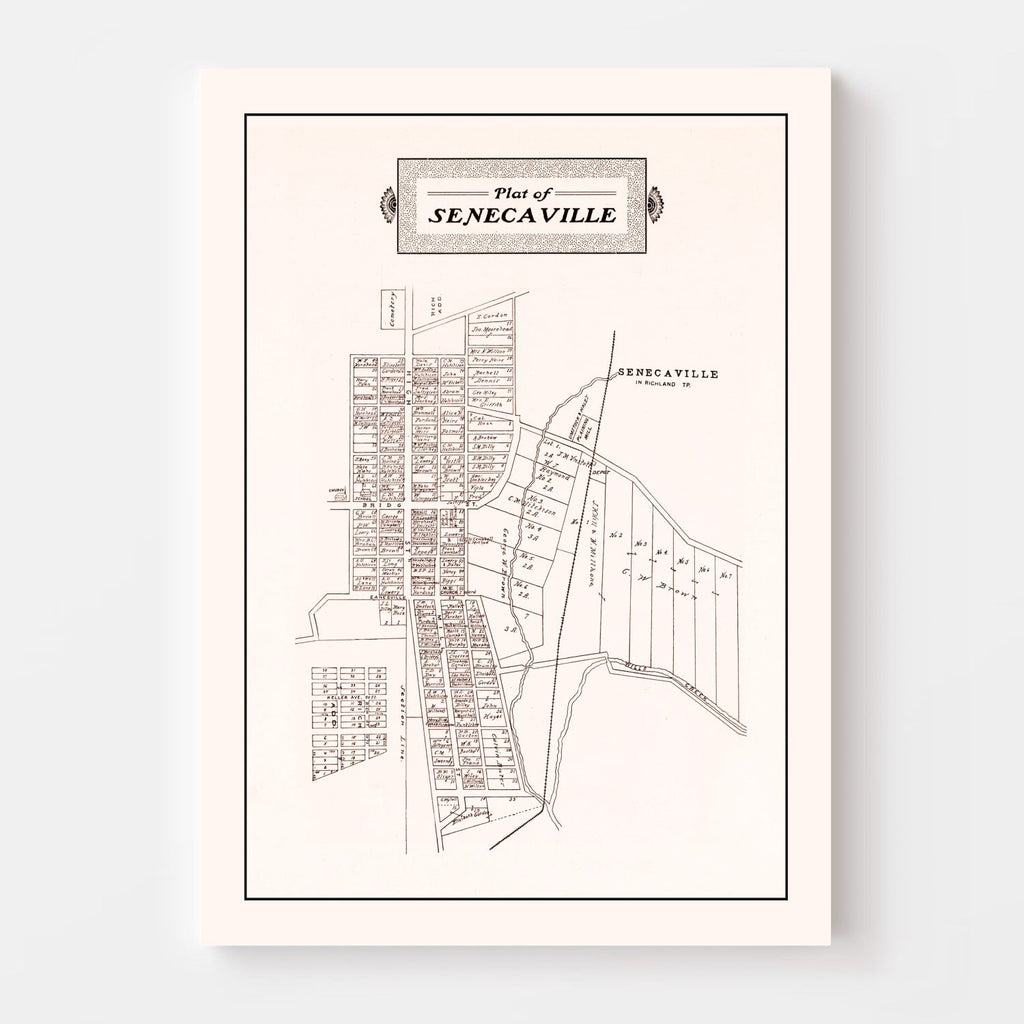 Vintage Map of Senecaville, Ohio 1902