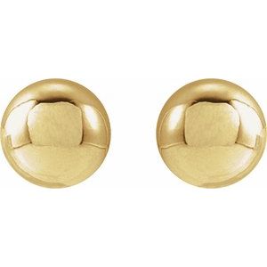 14K Yellow 5 mm Ball Earrings
