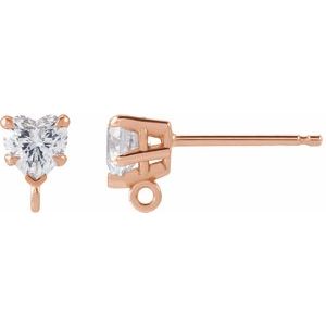14K Rose 1/5 CT Natural Diamond Earring Top