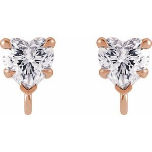 14K Rose 1/5 CT Natural Diamond Earring Top