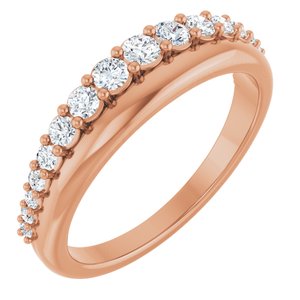 14K Rose 3/8 CTW Natural Diamond Anniversary Band