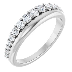 14K White 3/8 CTW Natural Diamond Anniversary Band