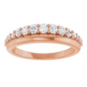 14K Rose 3/8 CTW Natural Diamond Anniversary Band