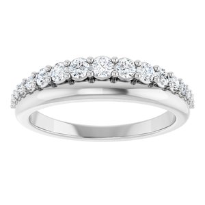 14K White 3/8 CTW Natural Diamond Anniversary Band